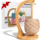 SPEENSUN Yarn Holder for Crocheting, Upgrade Larger Size & Magnetic Crochet Yarn Holder, Rotating Design Holds Most Yarns Up to 1.1 lbs, Crochet Gift for Knitting Lovers with Packaging Box (Natural Bamboo)