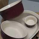 CorningWare Ceramic Bakeware Set with Lids Chip and Crack Resistant Stoneware Baking Dish, Microwave, Dishwasher, Oven, Freezer and Fridge Safe, 6-Piece French Cabernet