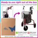 NOVA Traveler Folding 3-Wheel Walker with Tray, Basket, Pouch & Cup Holder, Lightweight Mobility Aid for Seniors & Adults, 8 All-Terrain Wheels for Tight Spaces & Travel, Red