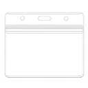 KINGSUM Horizontal Badge Holders Sealable Waterproof Clear Plastic Name Tag ID Card Holder (4Pcs)