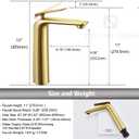 TOCALOCA Tall Bathroom Faucets Brushed Gold, One Hole Single Handle Lever Faucet for Vessel Bowl Sink, Premium Brass Bathroom Basin Faucet Lavatory Mixer Tap Gold