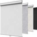 GENIMO 100% Blackout Roller Window Shades, Window Blinds Cordless with Thermal Insulated, UV Protection Fabric, Mini French Door Blinds for Home, Bedroom, Office, Linen White, 20" W X 72" H