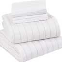 Flannel Sheet Set - White Pin Stripe -Twin