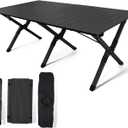 rollingsurfer Folding Camping Table, Lightweight Roll-Up Table Aluminum Low Portable Picnic Table with Easy Carrying Bag for Outdoor, Beach, Picnic, Backyards, BBQ and Party