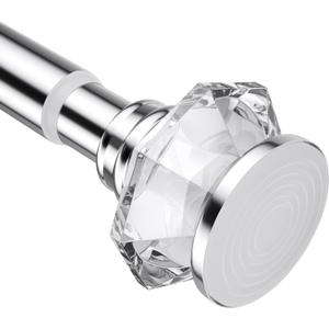 Shower Rod-EUPLAR Shower Curtain Rod, 43-72 Inches Adjustable Spring Tension Curtain Rod, No Drill, Rust Proof, Non-Slip Tension Shower Curtain Rods for Bathroom, Chrome
