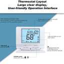 Programmable Thermostat for House, 1 Heat/1 Cool, Extra Large Display, White Backlight