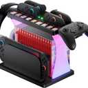Switch 2 Storage Station,Charging Dock for Switch2 Joycons,Multifunctional Organizer Rack for Nintendo Switch 2 Accessories with 16 Games Discs & 9 Game Cards Slot,Pro Controller Holder (Black)