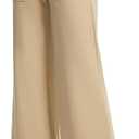 AFITNE Women's Wide Leg Yoga Dress Pants High Waist Stretchy Pull On Work Pants Cropped Casual Lounge Ankle Pants (Beige, M)