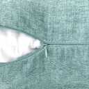 Woaboy Pack of 2 Aqua Green Pillow Covers 18x18 Inch Soft Chenille Couch Throw Pillows Solid Color Cushion Covers Home Decoration for Spring Sofa Living Room