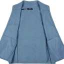 Argstar Men's Fleece Vest with Zipper Pockets, Full-Zip Casual Lightweight Sleeveless Outerwear Gilet Greylish Blue M