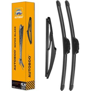 AUTOBOO 26"+16" Windshield Wipers with 12" Rear Wiper Blade Replacement for Toyota RAV4 2019 2020 2021 2022 2023,Mazda 5 2015 2014 2013 2012 2011 2010-2006 -Original Factory Quality (Pack of 3) (26"+16"/12")