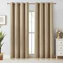 Melodieux Elegant Cotton Room Darkening Blackout Curtains for Living Room Bedroom Thermal Insulated Grommet Drapes, 52 by 96 Inch, Coffee (1 Panel)