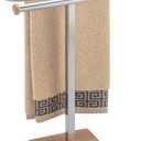 ZCDCP Hand Towel Holder Stand, S-Shape Countertop Towel Stand with Wood Base Freestanding Towel Rack for Bathroom
