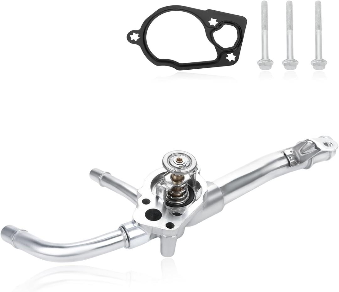 Aluminium Engine Coolant Thermostat Housing Compatible with Buick Enclave 2008-2017, Chevy Traverse 2009-2017, GMC Acadia 2007-2017, Saturn Outlook 2007-2010 3.6L Replacement for 12599235