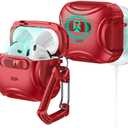 ESR for AirPods 4 Case, Compatible with AirPods 4 Generation Case (2024) (USB-C), Compatible with MagSafe, Drop-Proof Lock, Easy Open, Cyber Series, Red
