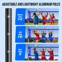 Professional Heavy Duty Volleyball Net Set for Backyard & Beach, Outdoor Net System with Steel Anti-Sag Winch, 32FT Reinforced Net, Height Adjustable Rust-Resistant Aluminum Poles, Portable Carry Bag