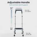 Pelegon Adjustable Step Stool with Handle for Elderly (300LB Capacity) Bedside Safety Step for High Beds, Height Adjustable Platform & Handle, Non-Slip Stable Frame, Easy Assembly