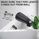 Dreyoo Universal Bath Tub Spout with Adapter, 5" Bathroom Bathtub Faucet Spout Without Diverter, Fits for 1/2'', 3/4'' IPS Inside Thread Connection and Tub/Shower Faucet Brands(Matte Black)