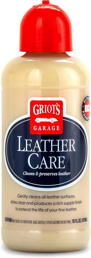 Griot's Garage Leather Care, Car Seat Cleaner and Conditioner for Upholstery, Furniture, Clothing, and More, 11142, 16oz