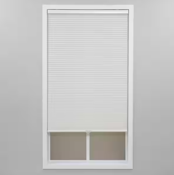 White Cordless Light Filtering Polyester Cellular Shades - 44 in. W x 64 in. L