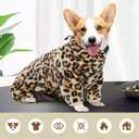 ROZKITCH Dog Pajamas Fleece, Pet Windproof Warm Cold Weather Jacket Vest with Luminous Zipper, Jumpsuit Apparel Outfit Clothes for Small Medium Large Dog Brown M
