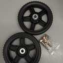 8 Inch Lawn Mower Wheels Kits Universal 8" Push Mower Wheels with 1/2" Bearing, Bolts & Nuts, Plastic Replacement Tires for Most Standard Garden Tiller, Pressure Washer, Handtruck, 2 Pack