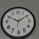 AKCISOT Wall Clock 10 Inch Silent Non-Ticking Modern Clocks Battery Operated - Analog Small Classic for Office, Home, Bathroom, Kitchen, Bedroom, School, Living Room(Black)