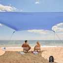 WEKAPO Beach Tent Sun Shelter - Easy Setup Beach Canopy with 4 Sturdy Poles, Large Sandbags and Shovel, 7'1'' Tall, Windproof Sun Shade for Backyard and Camping, UPF 50+ Protection (Periwinkle Blue)
