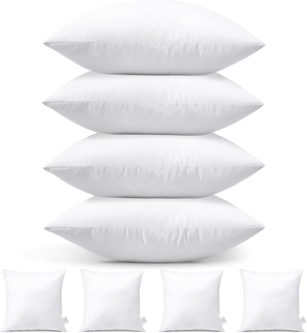 OTOSTAR Throw Pillow Inserts 18x18 Inch Pillow Inserts Square Form Pillow Sham Stuffer Throw Pillows Fluffy Couch Pillows Throw Pillow Decorative Pillows for Sofa Bed Couch Living Room Pack of 8
