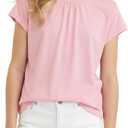 PATPAT Girls Pleated Short Sleeve T Shirt Summer Crewneck Plain Shirts Casual Fashion Preppy Tops Tees for Girl 11-12Y