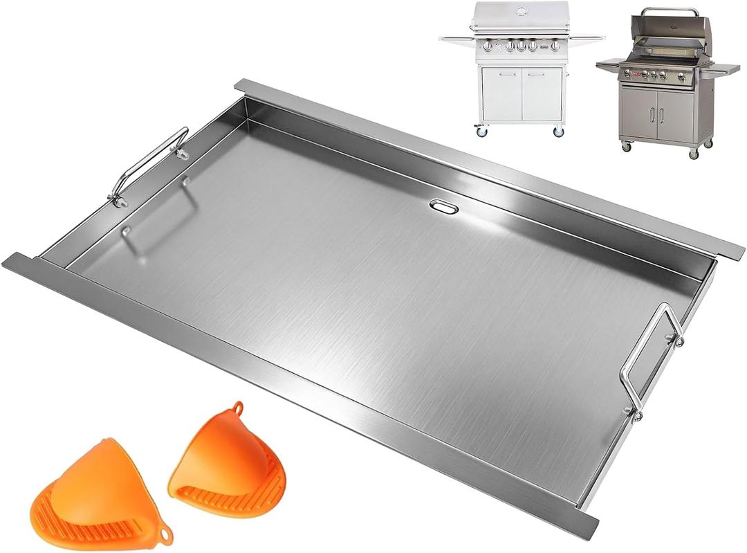 16517 Flat Top Griddle Insert for Bull Grill 4 Burner Angus 41628 47628 41629, Stainless Steel Griddle Plate for Outlaw 30" 26039 26038, for Bull Premium 18248 18249, Lion L75000 Grill Parts