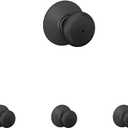 SCHLAGE F40 PLY 622 Plymouth Door Knob, Bed & Bath Privacy Lock, Matte Black (Pack of 4)