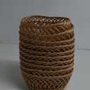 10 Pack Plastic Oval Basket, 10"x7.5"x4" Wicker Bread Basket Bin, Small Empty Food Fruit Storage Serving Bowl, Gift Basket Bulk for Kitchen Restaurant Party Centerpiece Display Christmas