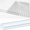 10 PCS Polycarbonate Greenhouse U Connector Profile 4ft Length, Fits 4mm Twin-Wall Polycarbonate Panels Duty Dust Rain & Moisture Protection Durabler (U Connectors 4mm-4ft), U-Clip 4 mm thick x 4 ft