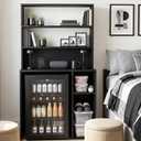 Novabright Black 6 Tier Mini Fridge Stand with Top Shelf for Dorm, 73.2", 33.75" W x 22" D x 72.3" H