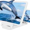 Big Screen Phone Magnifier, HD Screen Expander, Phone Screen Magnifier, 3D Upgraded HD Foldable Design Screen Magnifier Version, for Movies, Videos and Gaming (10in White, Horizontal)