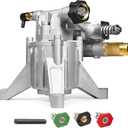 TOOLCY 7/8" Shaft Vertical Pressure Washer Pump - Rear Inlet/Outlet Max 3100 PSI @ 2.5 GPM OEM & Power Washer Pump for Gas Washer, Replacement for Simpson, Honda etc