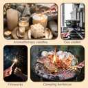 2 PCS Candle Lighter,Windproof Flameless Electric Lighter with LED Power Display  Safety Switch, Upgraded Plasma USB Rechargeable Lighters for Birthday Camping BBQ (Champagne Gold)