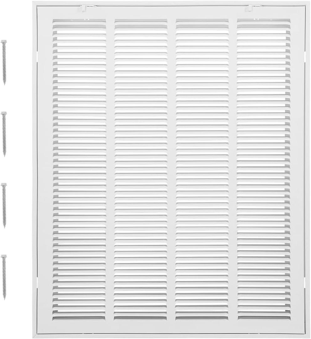 VEVOR Return Air Filter Grille, Fits W20 x H25 Inch Duct Opening, Filter Not Included, Return Air Vent Cover for Wall, Powder-Coated Steel Return Air Grill Detachable Face/Door for 1 inch Filters