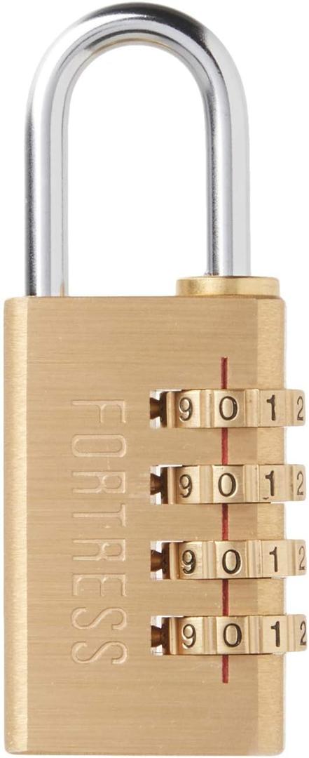 Master Lock Fortress Padlock, Set Your Own Combination Luggage Lock, 1-3/16 in. Wide, 627D,Gold