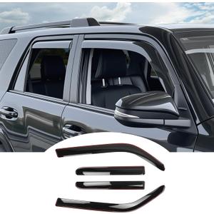 Window Visors Rain Guards for 2010-2024 Toyota 4Runner, Durable Side Window Vent Deflectors Wind Shades for 4 Runner Accessories Black 4 Pcs(Upgrade in-Channel)