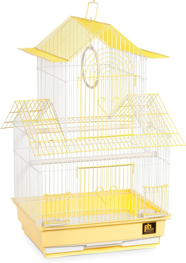 Prevue Hendryx SP1720-1 Shanghai Parakeet Cage, Yellow and White