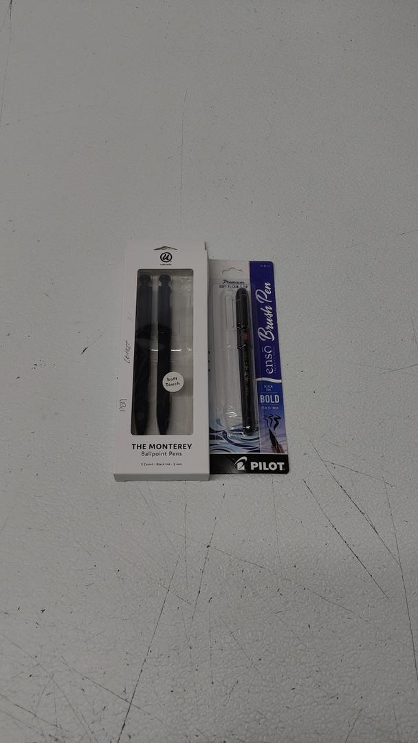 Ballpoint Pens 2 Pack & Brush Pen 1 Pack Set of 2