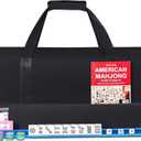 American Mahjong Game Set, 166 Premium White Tiles, 4 All-in-One Color Rack/Pushers, Classic Complete Mahjong Tile Set with Black Carrying Bag, 1.2 0.9 0.5