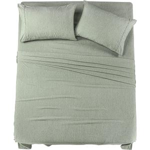 Utopia Bedding Queen Sheet Set  4 Piece Bed Sheets for Queen Size Bed, Soft and Breathable Microfiber, Includes 1 Fitted Sheet, 1 Flat Sheet and 2 Pillowcases (Heather Sage)