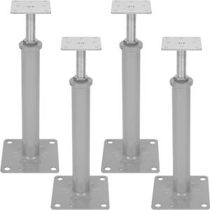 4 PCS House Jacks for Leveling, Adjustable Basement Floor Jack Post, 11.6" to 16.1" Height Range, 8800 lbs Min and Max Height Capacity, Telescoping Jack for Temporary Support(Grey)