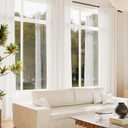 2Pcs 36inch White Kitchen Tier Curtains for Windows, Semi Light Filtering Curtains for Bedroom, Living Room, Basement, Bathroom, Window Treatments (24" W x 36" L)