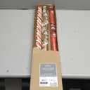 Hallmark Christmas Wrapping Paper Rolls - Traditional Holiday Gift Wrap Paper (Set of 3 Reversible Rolls: 120 sq. ft. ttl.) Red and Gold Snowflakes, Stripes, Plaid, Santa's Sleigh