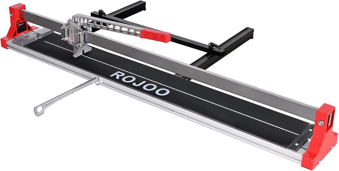 32/48 inch Manual Tile Cutting Machine Wide Aluminum Bottom Plate Single Slide Rail Adjustable Ceramic Porcelain Tile Cutter Heavy Duty (48inch/120cm)