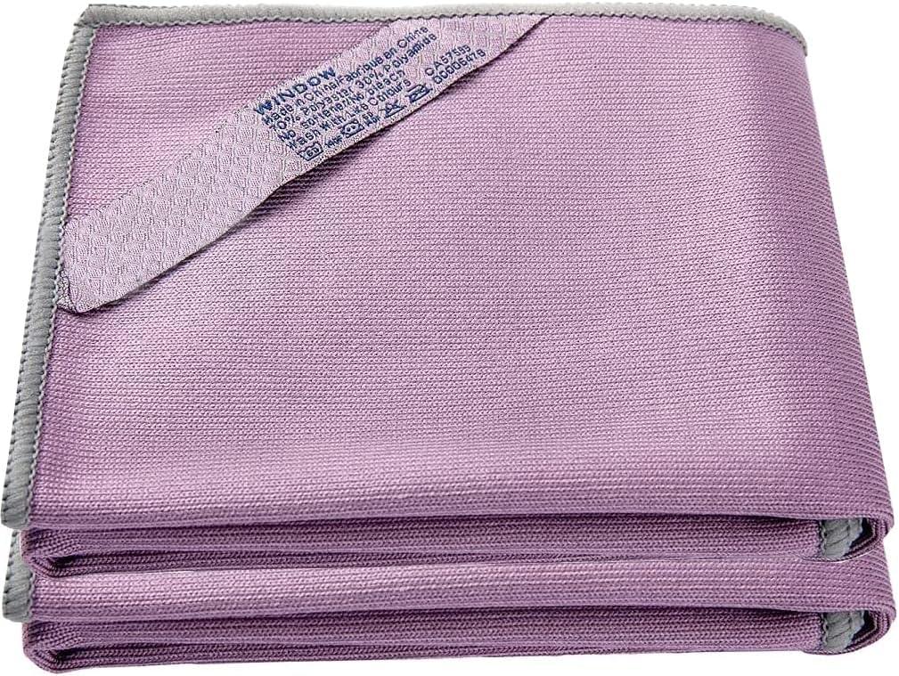 Nrwex Window Cleaning Cloth, Glass Cloth, Cleaning Cloth, Streaks Schatches Free (Purple 2 Pack)